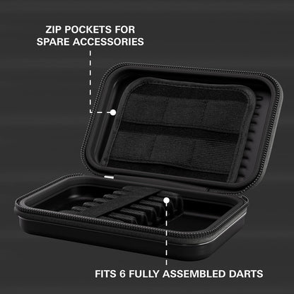 Takoma XL Darts Wallet - Darts Case Holds 6 Darts, Protective EVA Dart Holder with Double Zip Lock Inner Pouches - Professional Darts Accessories