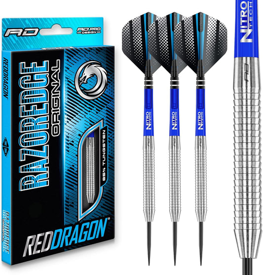 Darts - Razor Edge Original Series - 85% Tungsten –Professional Darts Set with Dart Flights and Shafts –Available in Soft Tip 18G and Steel Tip 20G, 21G, 23G, 24G, 26G, 28G, 29G, 30G, 33G