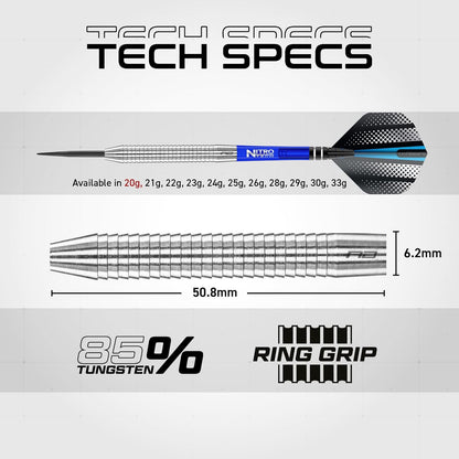 Darts - Razor Edge Original Series - 85% Tungsten –Professional Darts Set with Dart Flights and Shafts –Available in Soft Tip 18G and Steel Tip 20G, 21G, 23G, 24G, 26G, 28G, 29G, 30G, 33G
