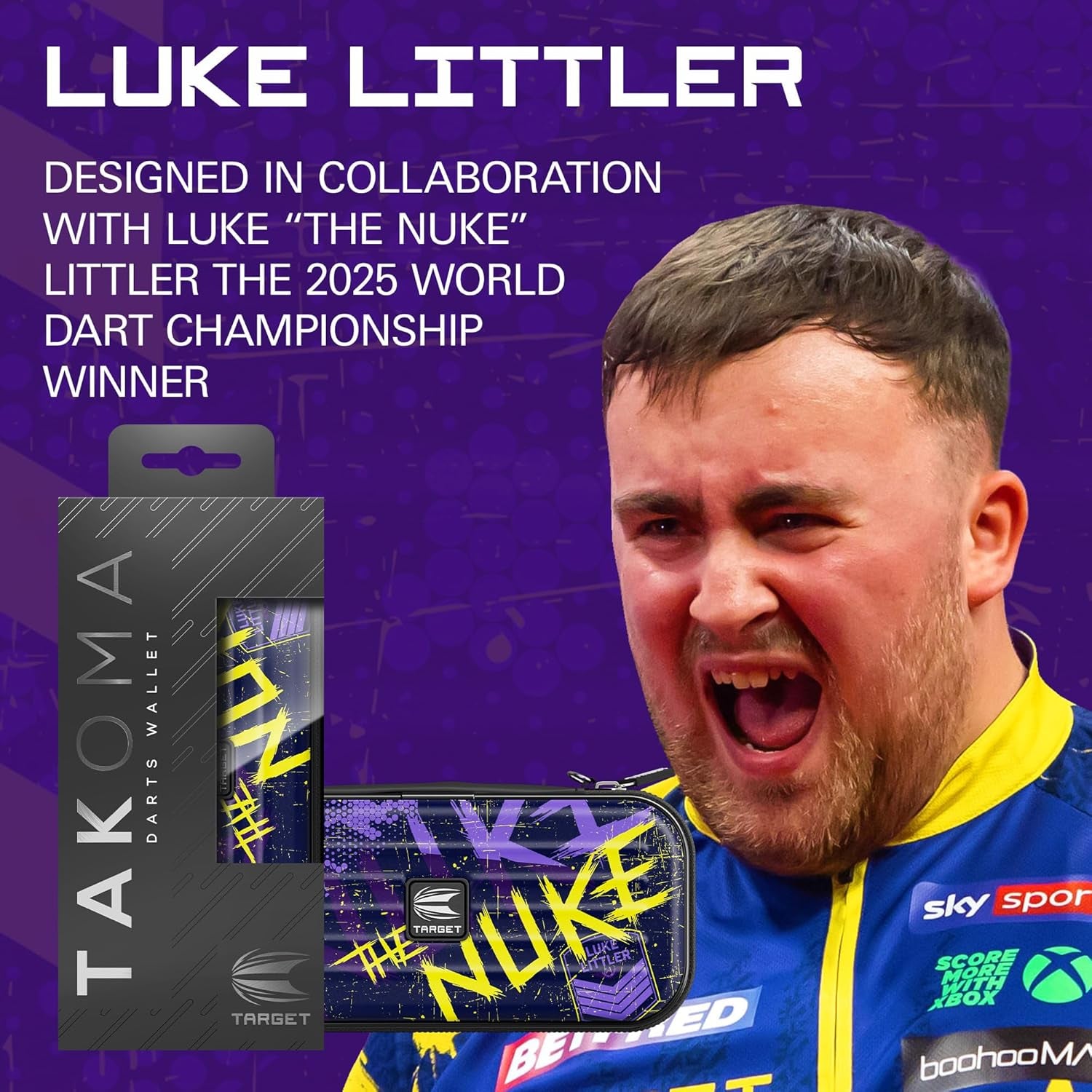 Luke Littler XL Takoma Wallet – Luke Littler Darts Case, Darts Holder, XL Dart Wallet, Darts Set Storage Cases, “The Nuke” Dart Case