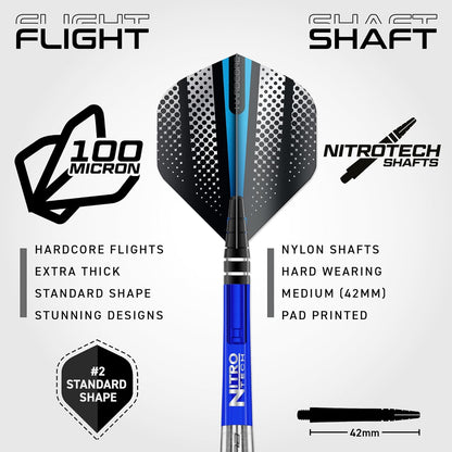 Darts - Razor Edge Original Series - 85% Tungsten –Professional Darts Set with Dart Flights and Shafts –Available in Soft Tip 18G and Steel Tip 20G, 21G, 23G, 24G, 26G, 28G, 29G, 30G, 33G