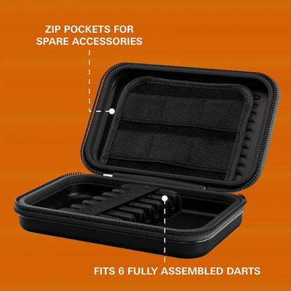 Takoma XL Darts Wallet - Darts Case Holds 6 Darts, Protective EVA Dart Holder with Double Zip Lock Inner Pouches - Professional Darts Accessories