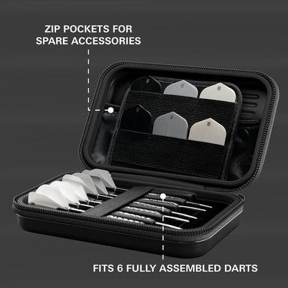 Takoma XL Darts Wallet - Darts Case Holds 6 Darts, Protective EVA Dart Holder with Double Zip Lock Inner Pouches - Professional Darts Accessories